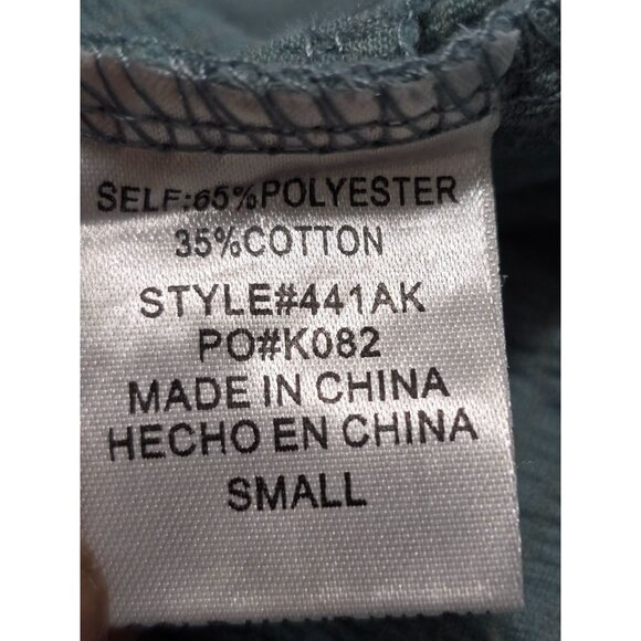 Aemi Co Womens Blue Long Sleeve Romper Ruffled‎ Waist Keyhole Back Size S NWT - Picture 7 of 13